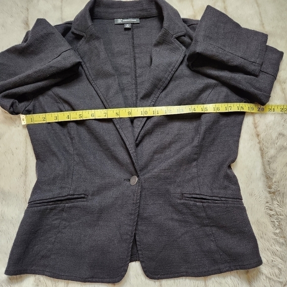 Women's Blazer Cotton collared Black Size M  INTERNATIONAL CONCEPTS NWOT - Picture 7 of 17